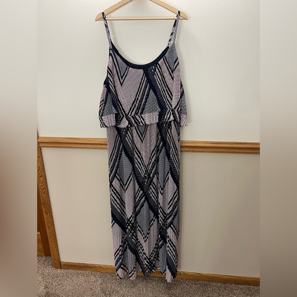 NWT Lane Bryant Layered Chiffon Sleeveless Maxi Dress size 26/28